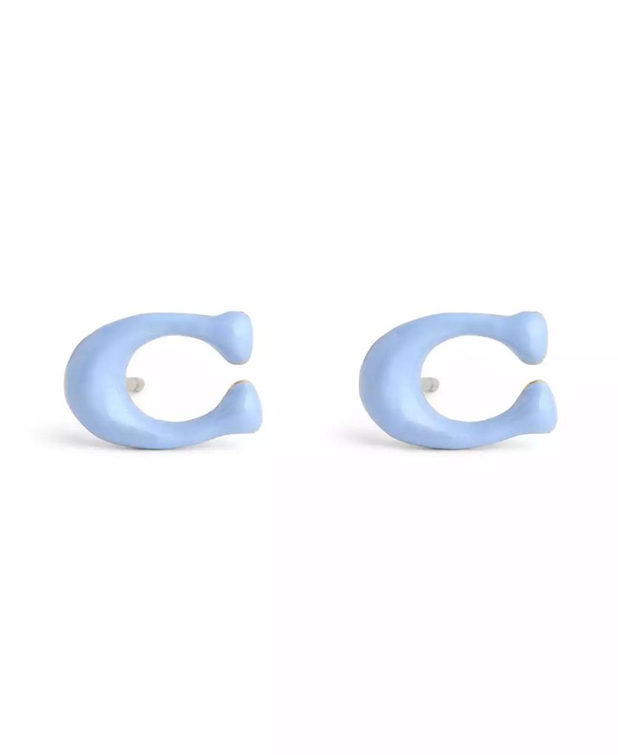 Enamel Signature C Stud Earrings