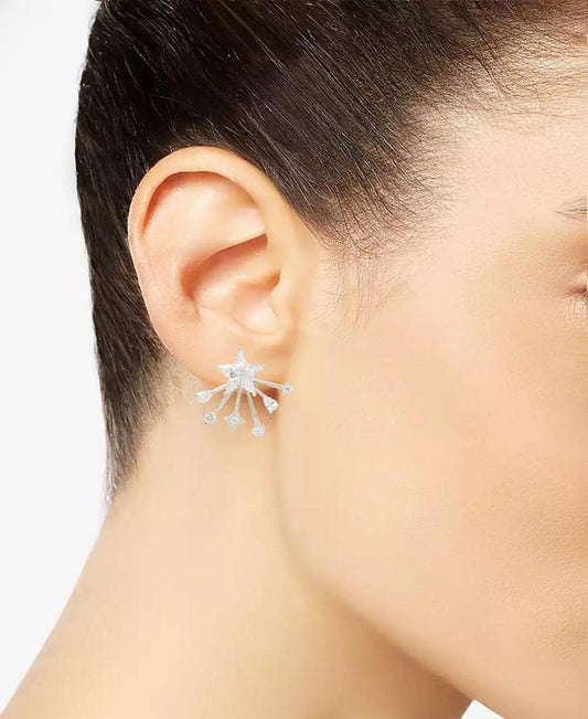 Silver-Tone Cosmos Front to Back Earrings