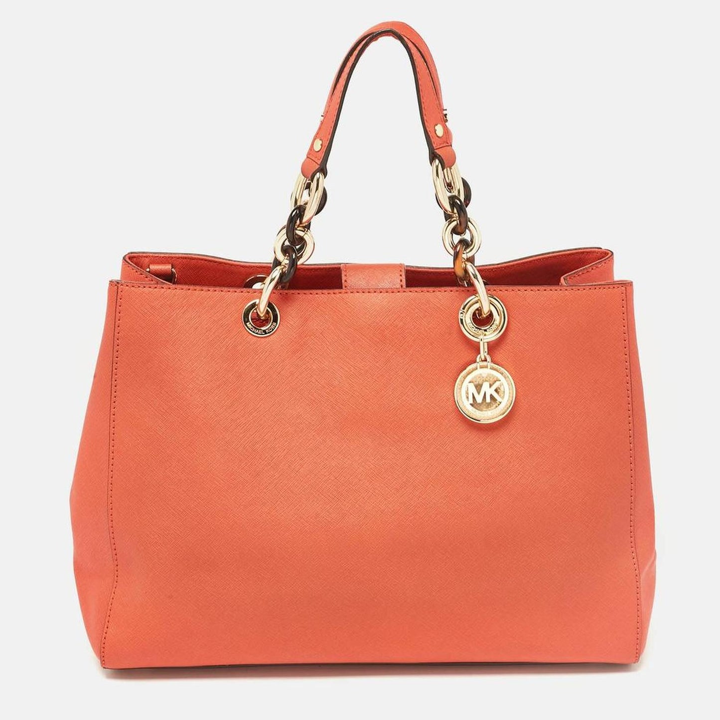 Michael Kors Orange Leather Cynthia Tote