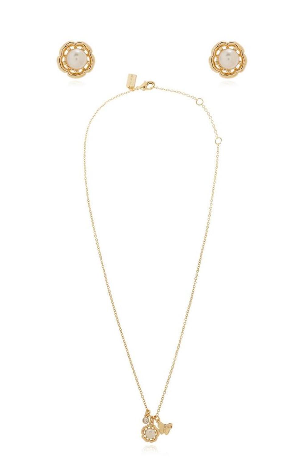 Coach Earrings And Necklace Set