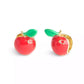 Red Enamel Vintage Charms Signature Apple Huggie Earrings