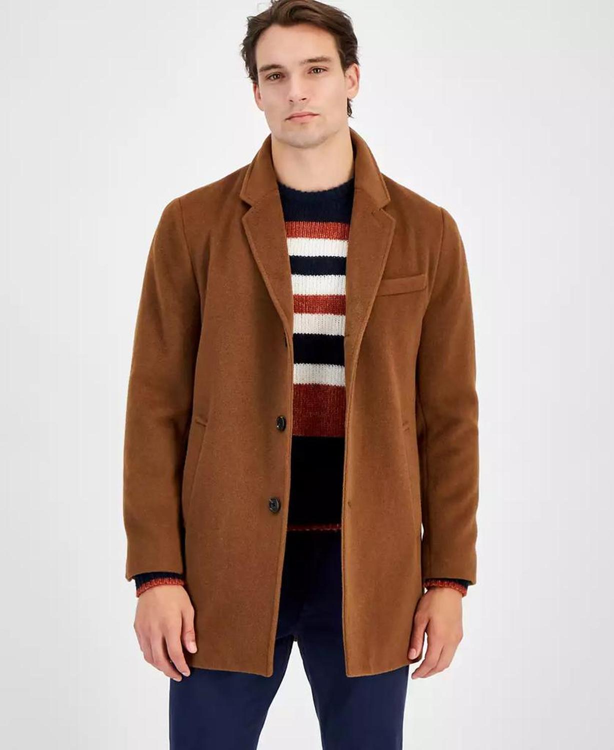 Men's Wool-Blend Car Coat