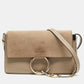 Chloe Taupe Leather And Suede Small Faye Shoulder Bag