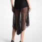 Hand-Embroidered Sequin Chantilly Lace Skirt