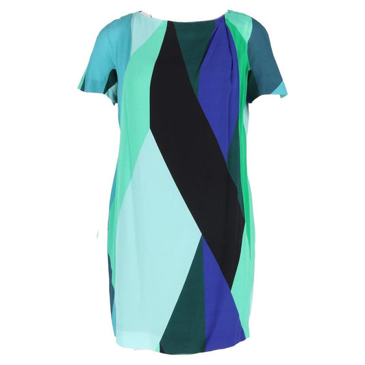 Mini Crewneck Dress in Multicolor Silk