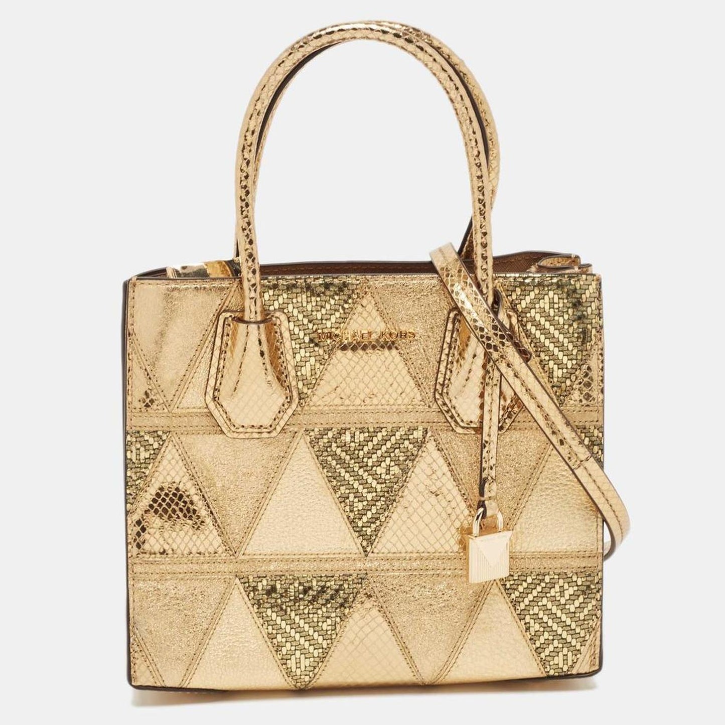 Gold Leather Patch Mercer Tote