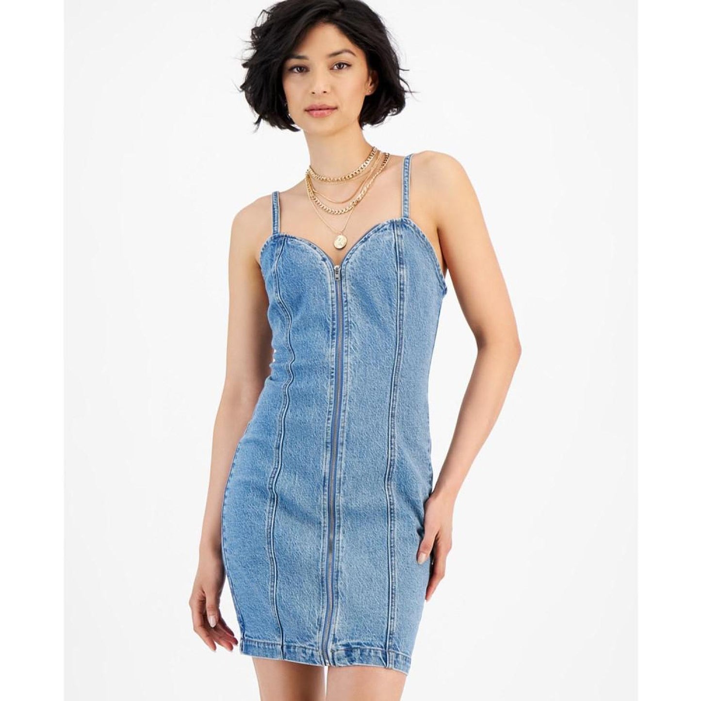 Women's Raye Zippered Denim Mini Dress