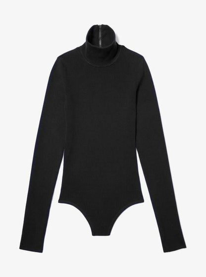 Stretch Viscose Turtleneck Bodysuit