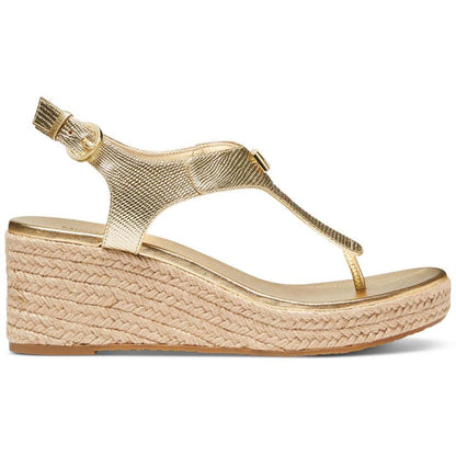 Laney Womens Leather Espadrille Wedge Sandals