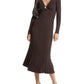 Womens Knit Ribbed Midi Dress