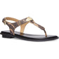 MK Plate Womens Faux Leather Slip On Thong Sandals