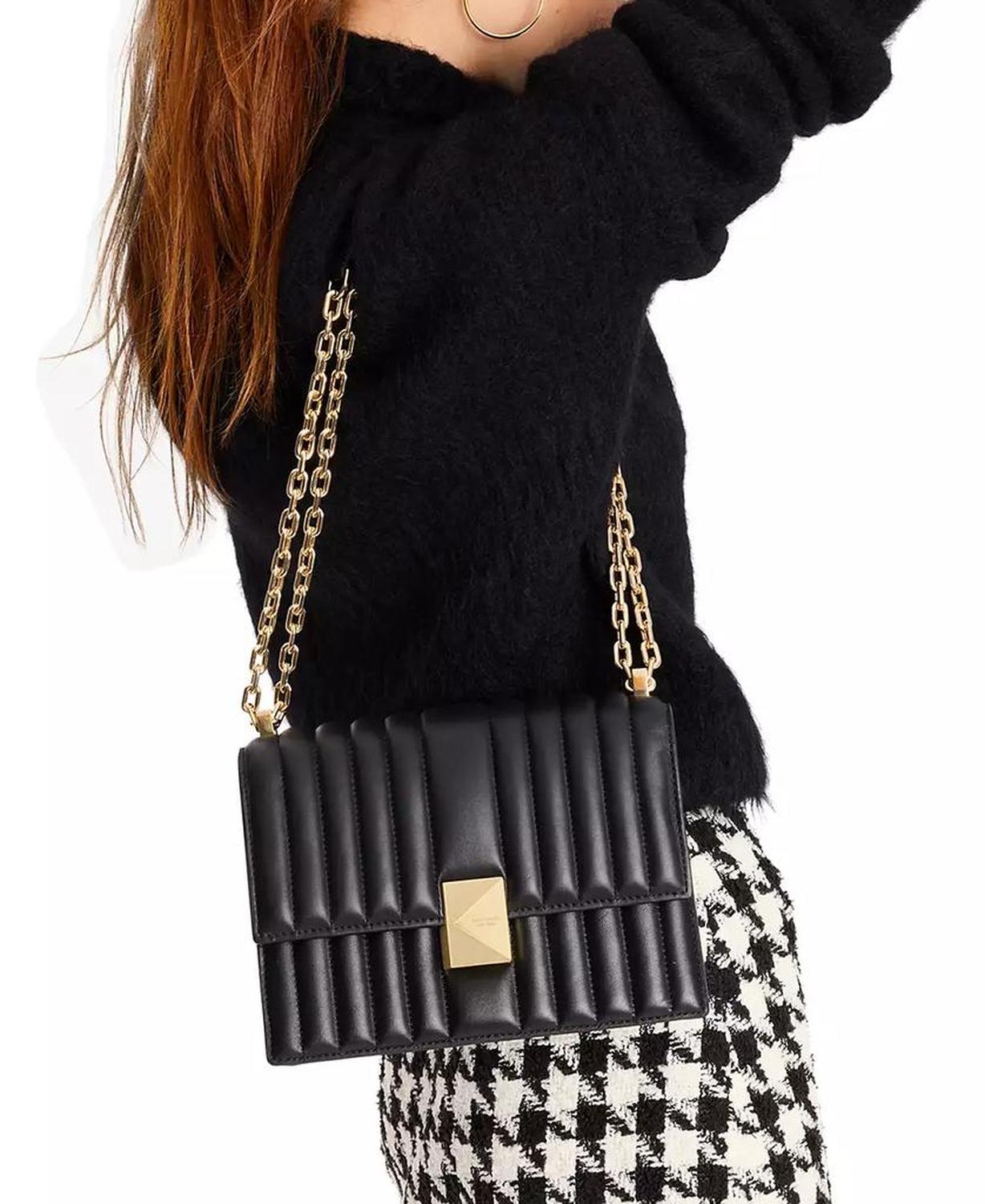 Deco Quilted Leather Small Chain Shoulder Bag