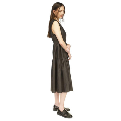 Women's Empire-Waist Zip-Front Midi Dress