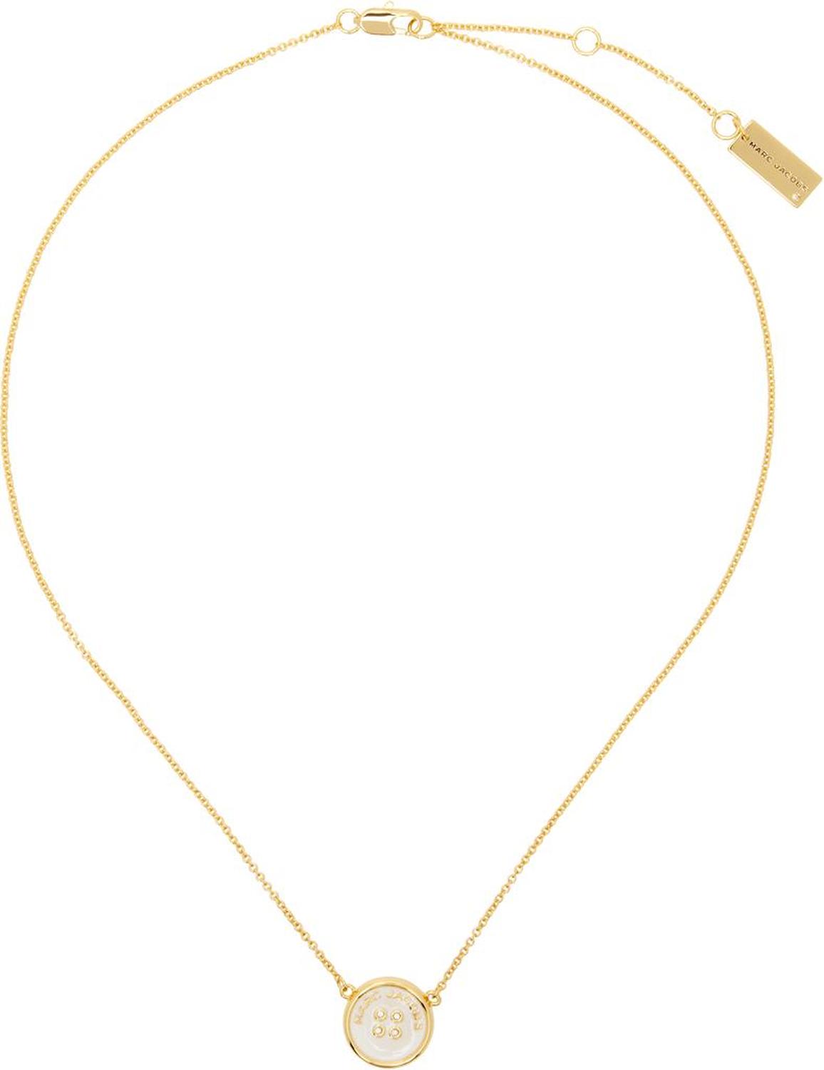 Gold 'The Button Pendant' Necklace