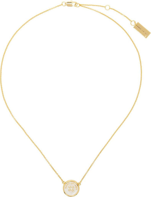 Gold 'The Button Pendant' Necklace