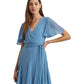 Crinkle Georgette Surplice Dress