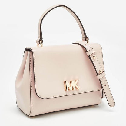 Michael Kors Light Pink Leather Small Mott Top Handle Bag