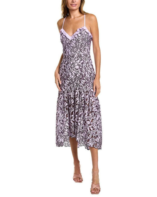 Marchesa Notte Peony Printed Dress