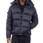 Men's Heavyweight Metallic Finish Hooded Puffer Jacket