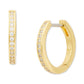 Gold-Tone Pavé & Multicolor Mixed Stone Circle Charm Hoop Earrings