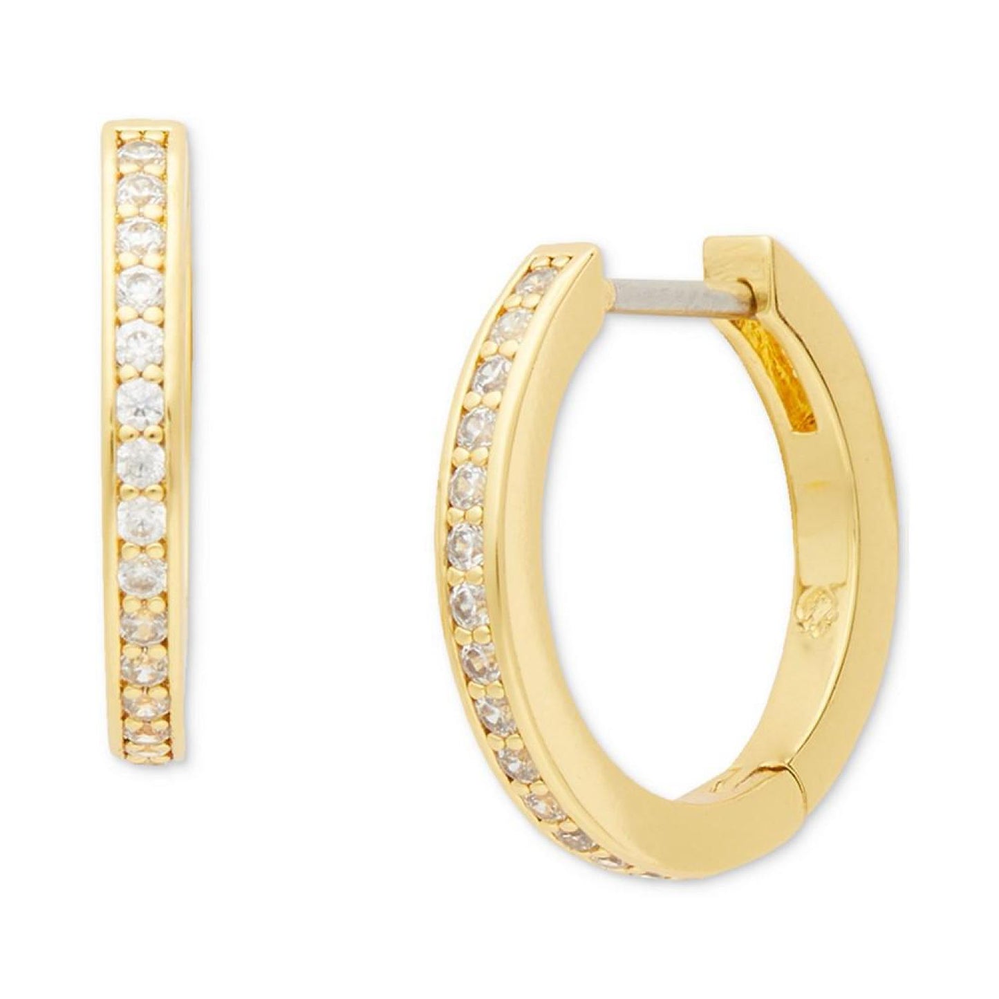 Gold-Tone Pavé & Multicolor Mixed Stone Circle Charm Hoop Earrings