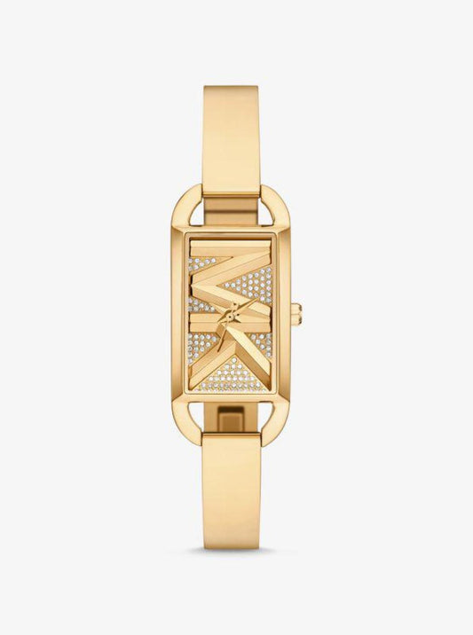 Mini Empire Pavé Gold-Tone Bangle Watch