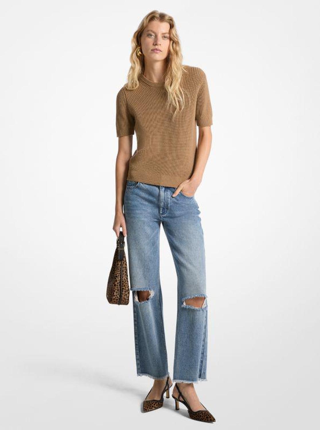 Wool Short-Sleeve Sweater