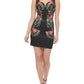 Womens Mesh Embroidered Sheath Dress