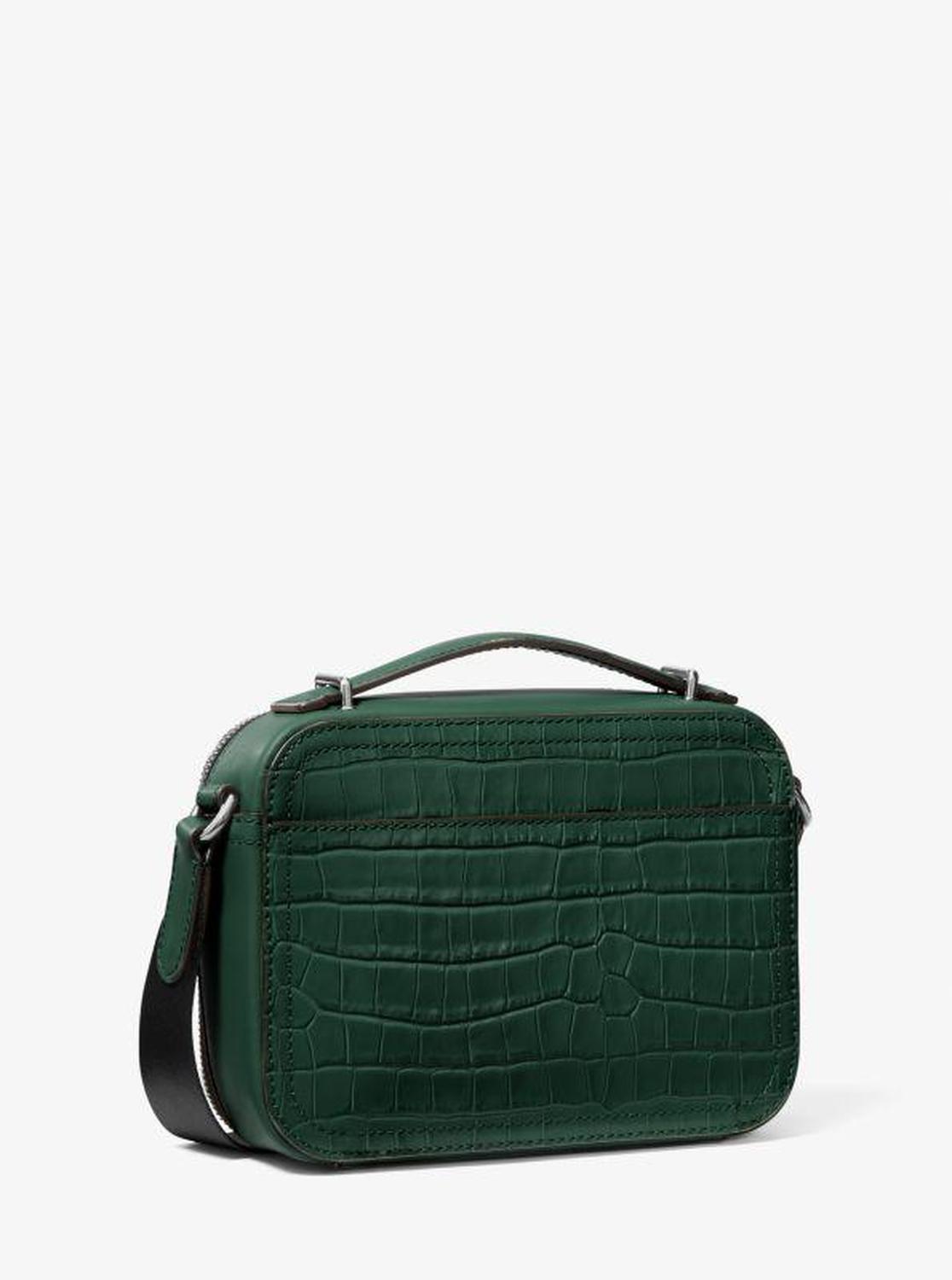 Hudson Crocodile Embossed Leather Crossbody Bag