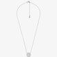 Precious Metal-Plated Sterling Silver Pavé Halo Necklace