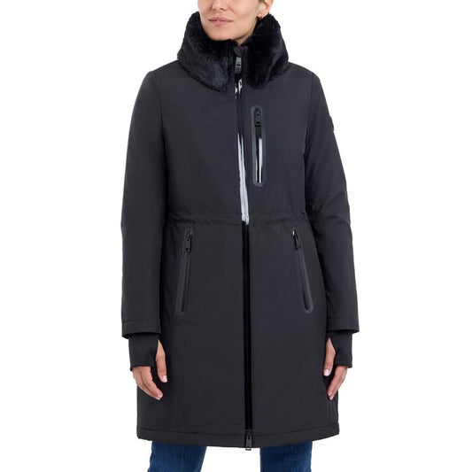 Women's Faux-Fur-Trim Anorak Raincoat