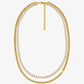 Precious Metal-Plated Brass Double Chain Tennis Necklace