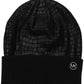 MICHAEL Logo Charm Ribbed Trim Croc-Embossed Beanie