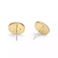 Faux Stone Signature Quilted Coin Stud Earrings