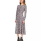 MICHAEL Chain-Neck Keyhole Printed Dress