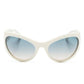 Women's Icon Wrapped Oval Sunglasses In Ivory / Grey Brown