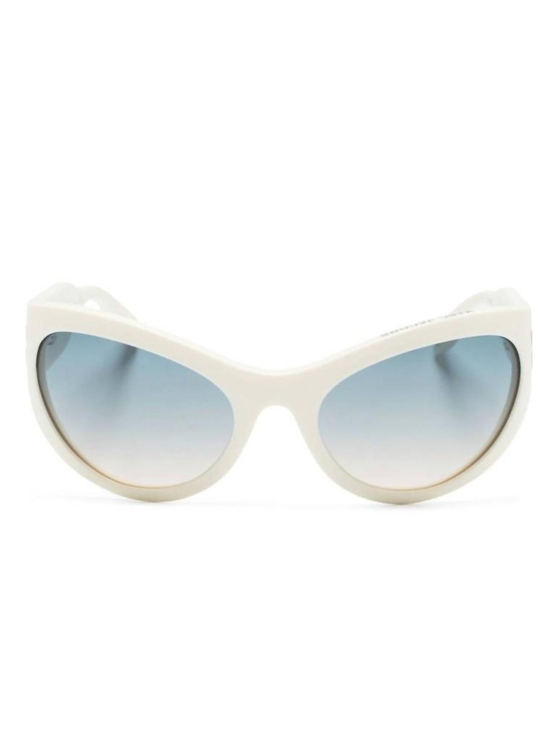 Women's Icon Wrapped Oval Sunglasses In Ivory / Grey Brown