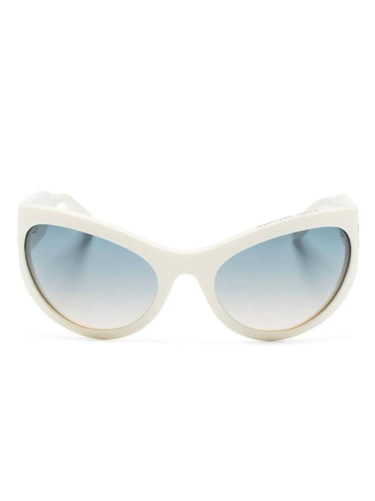 Women's Icon Wrapped Oval Sunglasses In Ivory / Grey Brown