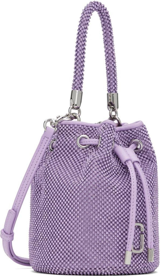 Purple 'The Rhinestone Mini Bucket' Bag