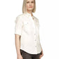 MICHAEL Women's Poplin Tab-Sleeve Utility Top