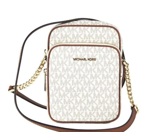 Jet Set Medium ivory PVC North South Chain Crossbody Women's Handbag