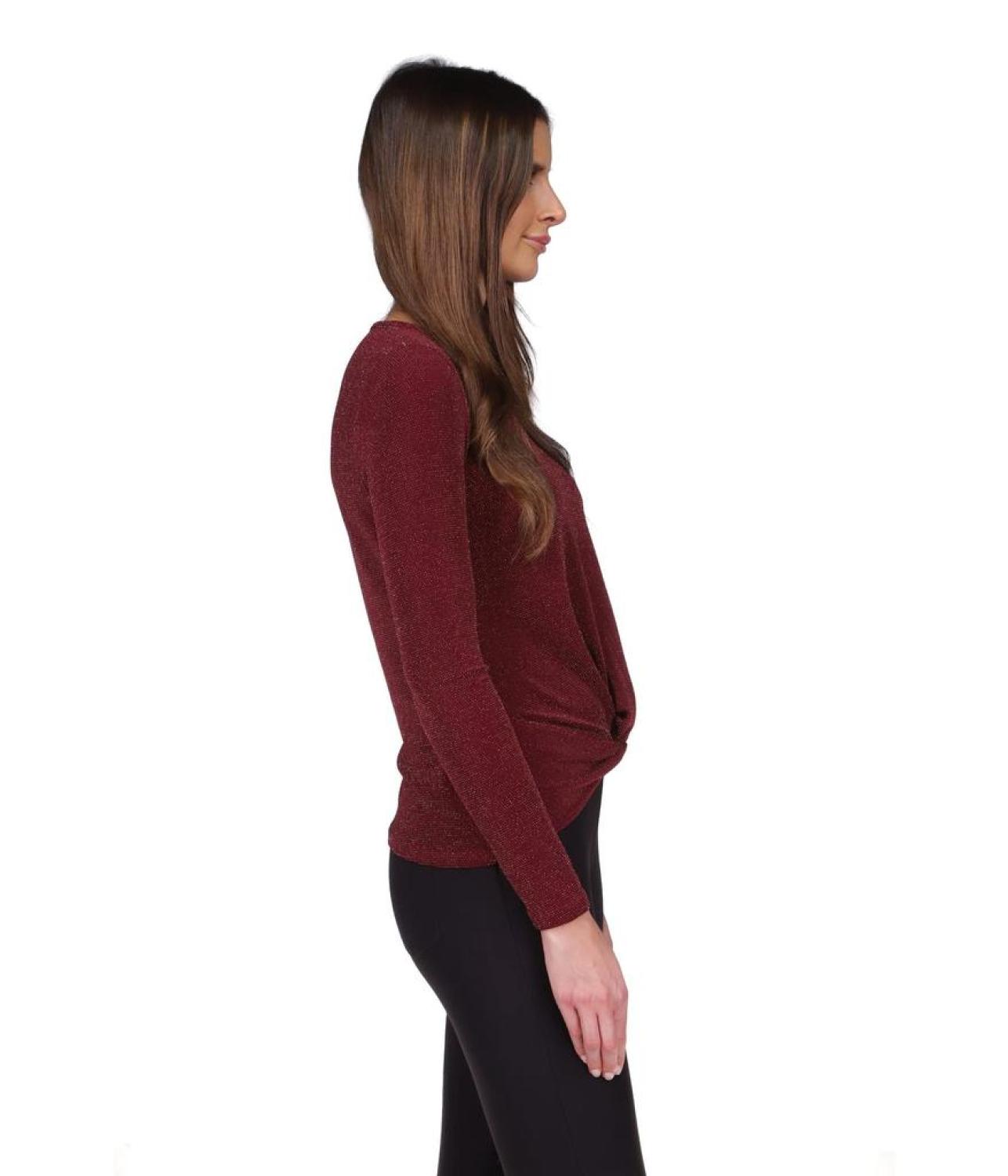 Twist Hem Long Sleeve Top