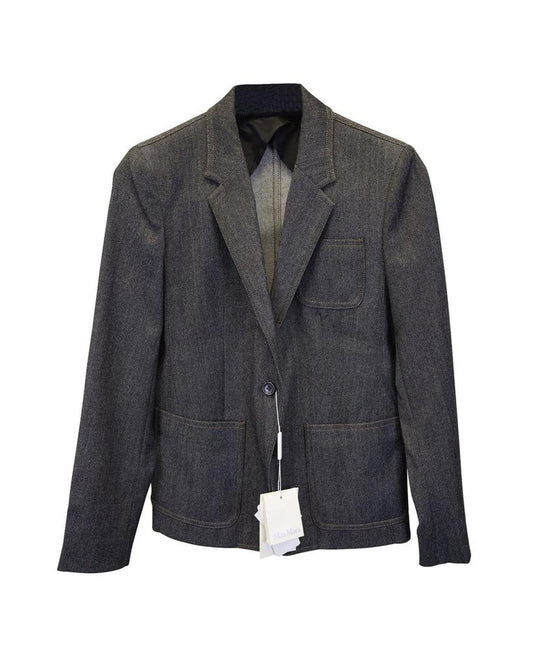 Max Mara Single-Breasted Blazer in Grey Wool