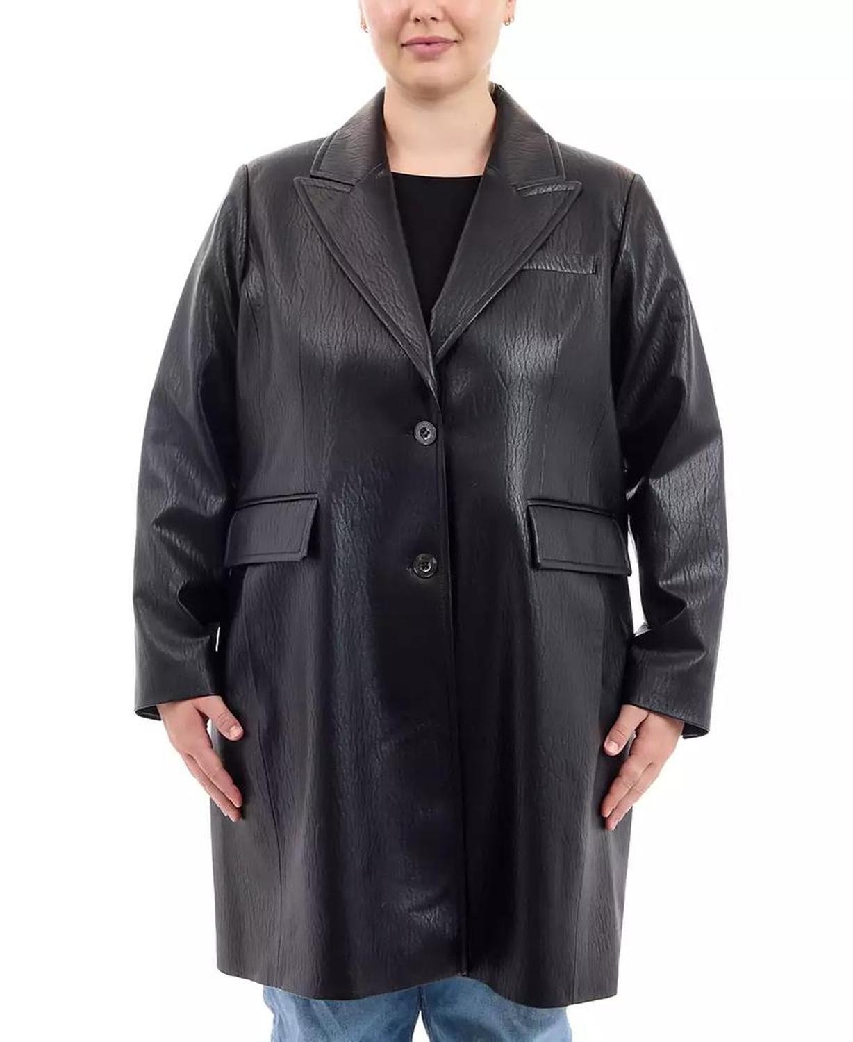 Plus Size Faux-Leather Jacket