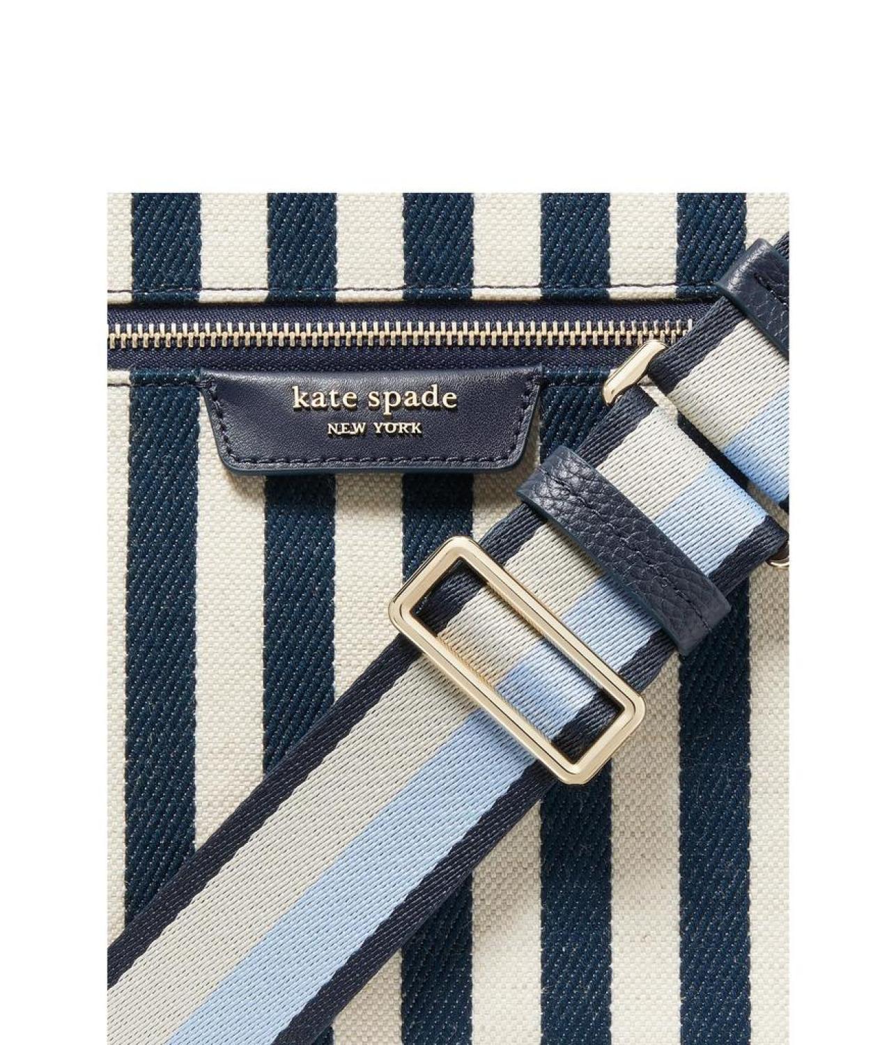 Hudson Striped Canvas Fabric Messenger Crossbody