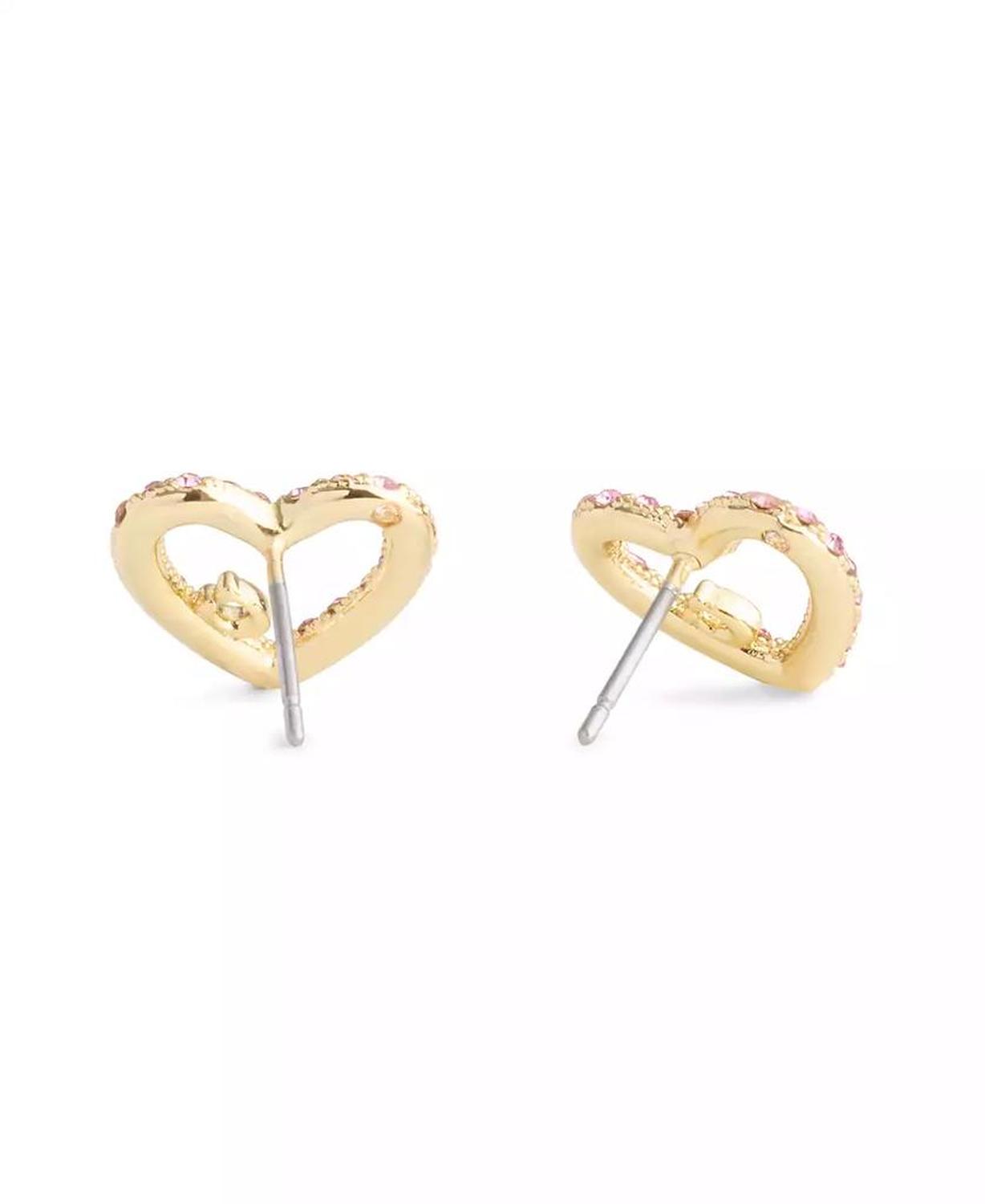 Faux Stone Signature Pavé Heart Stud Boxed Earrings