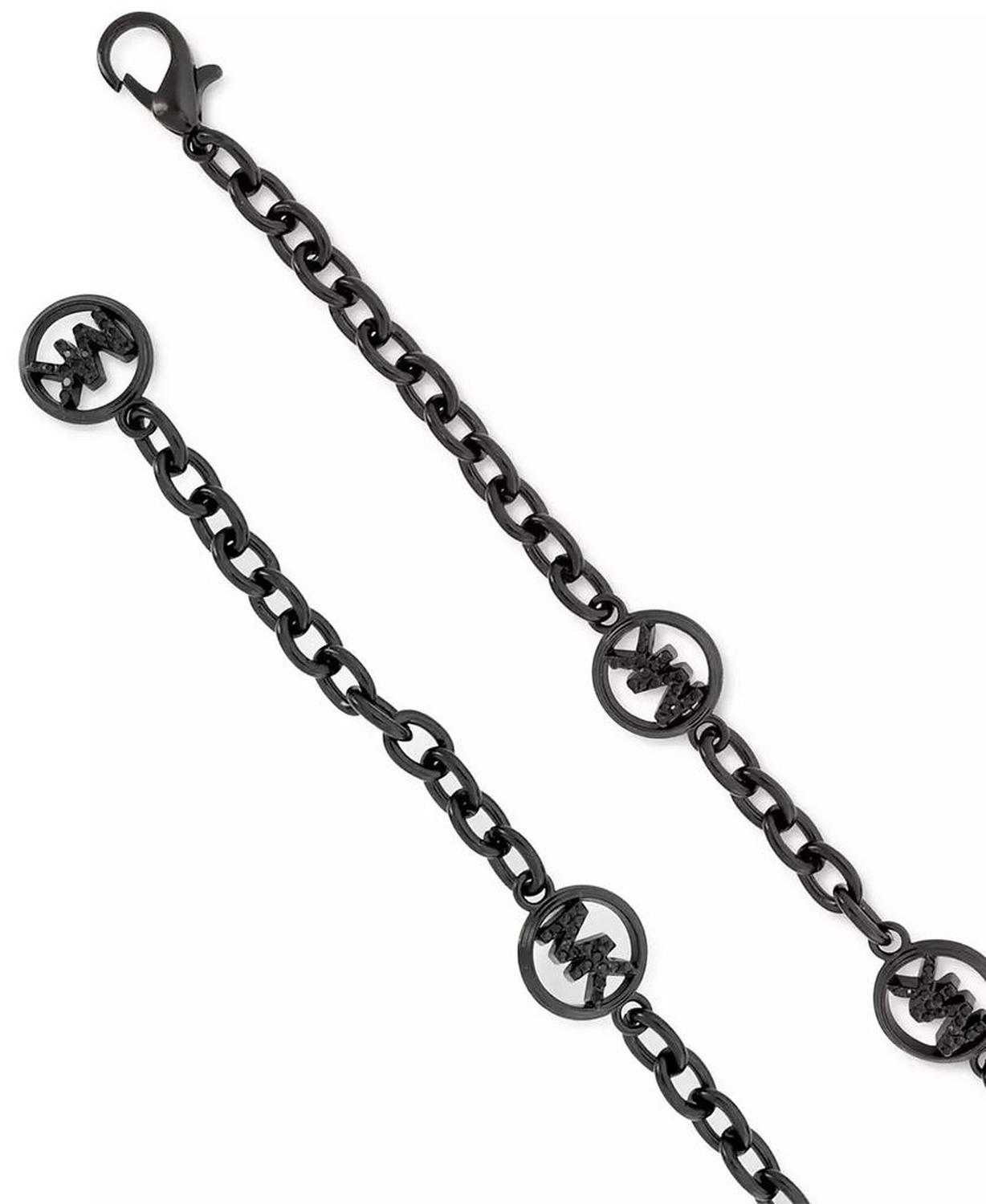 Women's Mini Chain Belt with Pave Logos