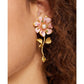 Gold-Tone Bloom In Color Linear Earrings