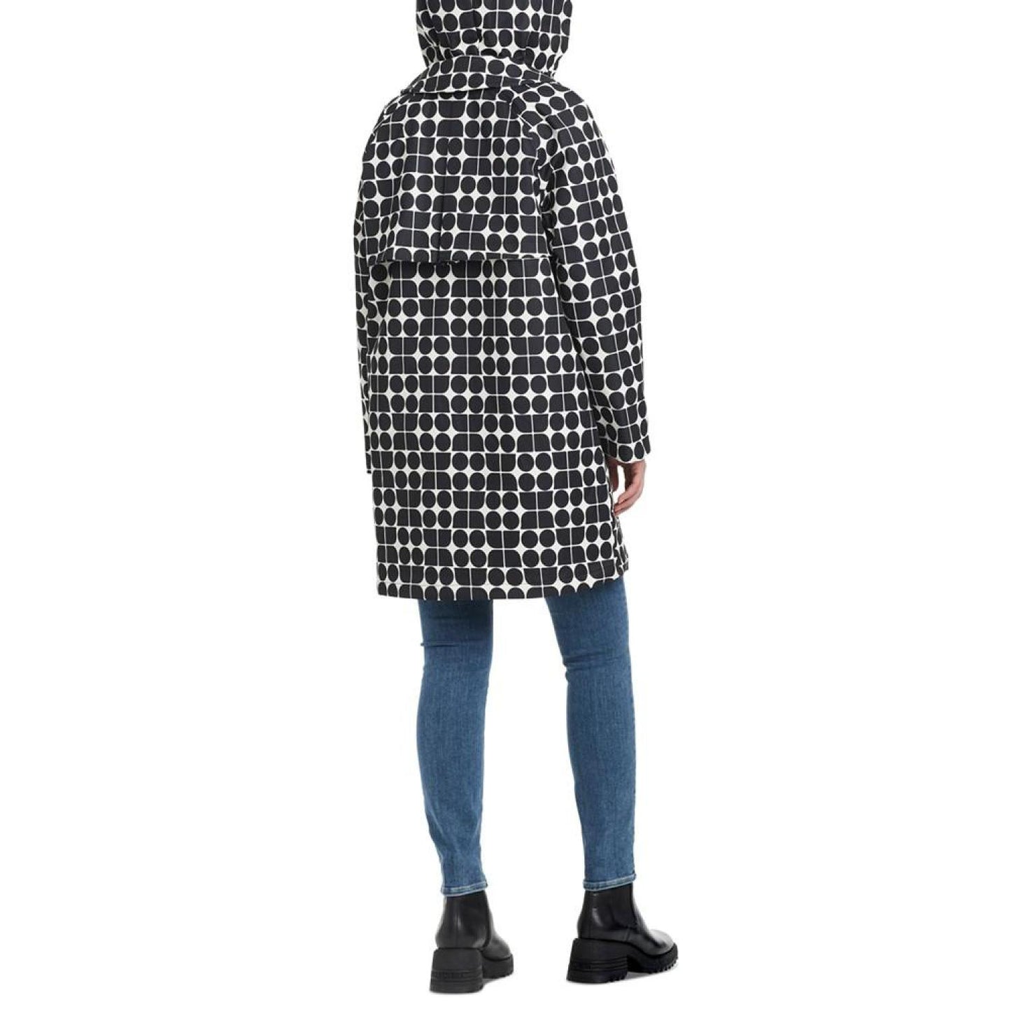 Women's Hooded Printed A-Line Raincoat