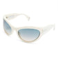 Women's Icon Wrapped Oval Sunglasses In Ivory / Grey Brown